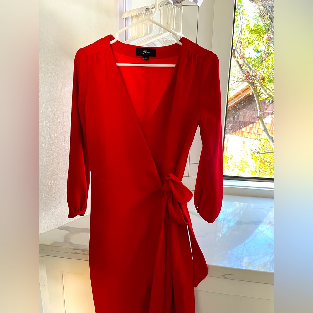 Red wrap dress Jcrew size2